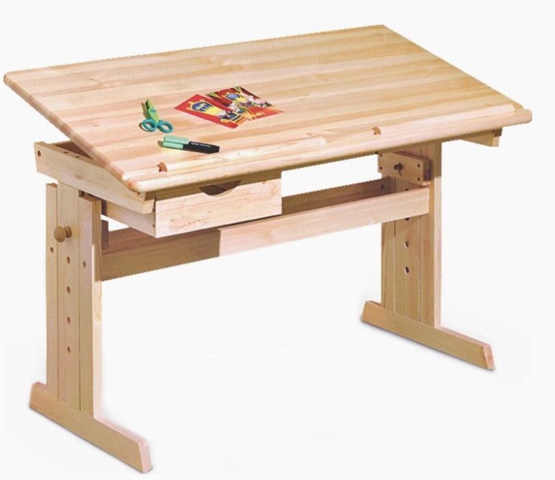 Mechanikusan állítható,  fa gyerek iróasztal